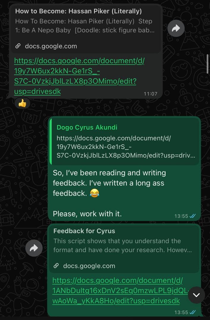 Helping to review a script written by a student
